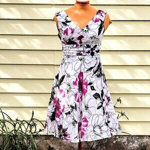 Robbie Bee Petites Cotton Floral Sleeveless Sundress, size 4